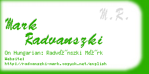 mark radvanszki business card